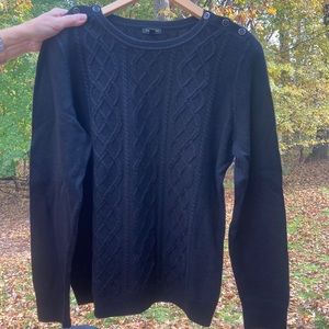 Black cable Talbots sweater